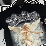 Mixed Emotion Black “Rhinestone” Cropped Tee