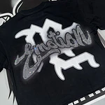 Mixed Emotion Black “Rhinestone” Cropped Tee