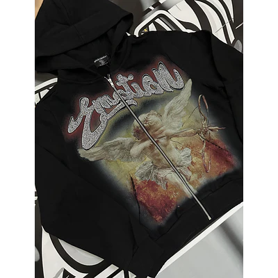 Mixed Emotion Black “Rhinestone” Hoodie 