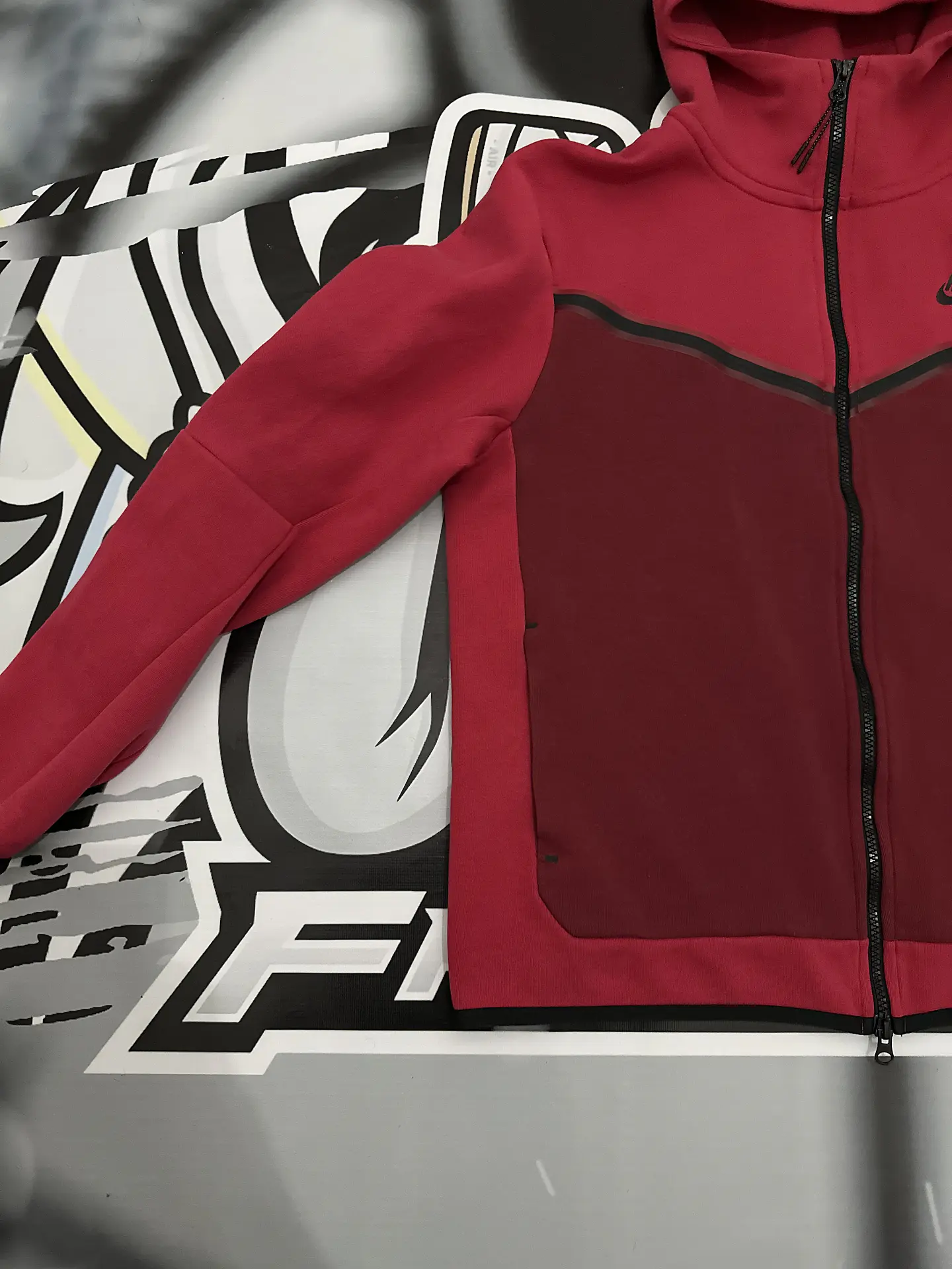 Nike Tech Full Zip - red wine USED 2