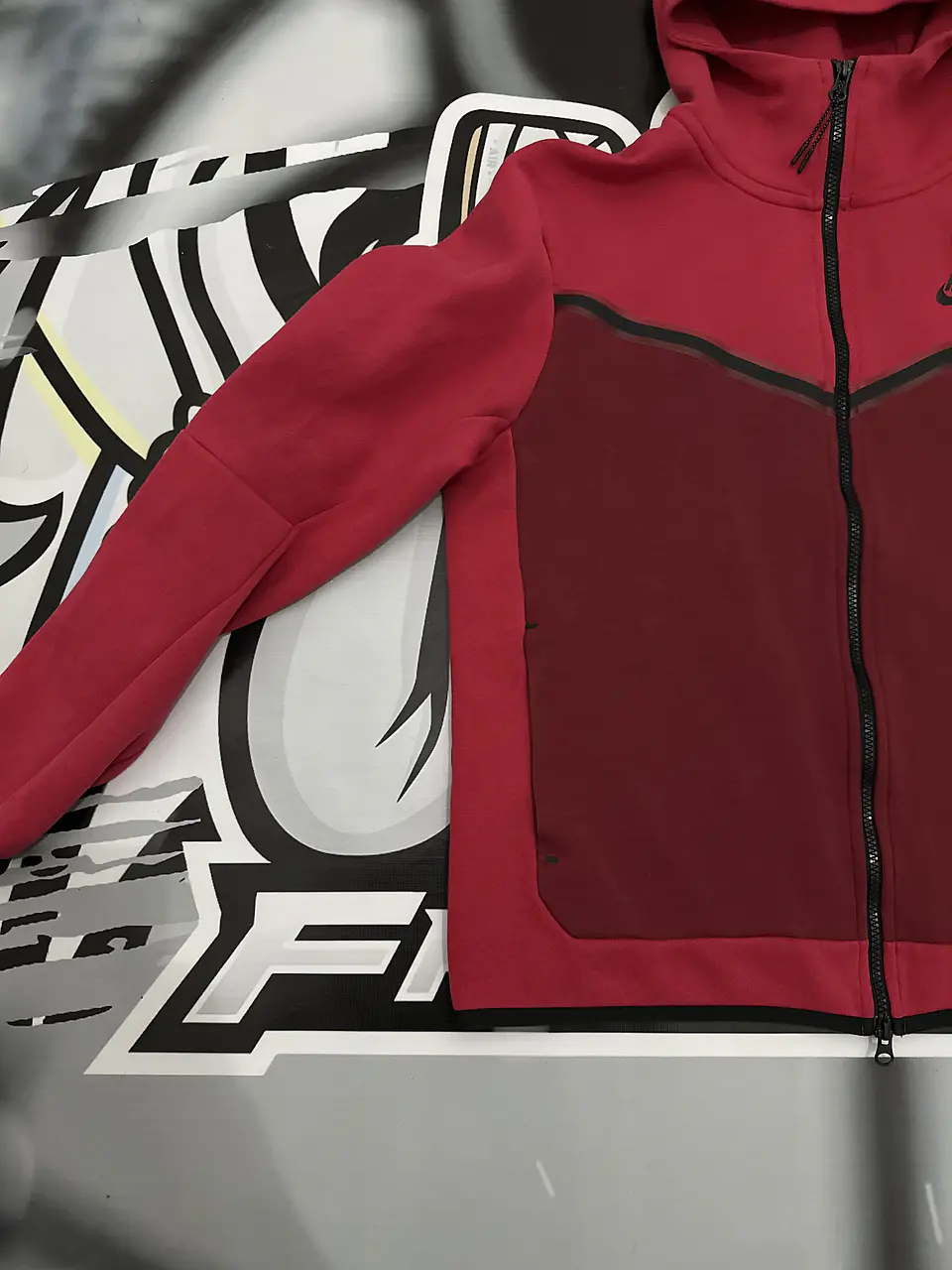 Nike Tech Full Zip - red wine USED 2