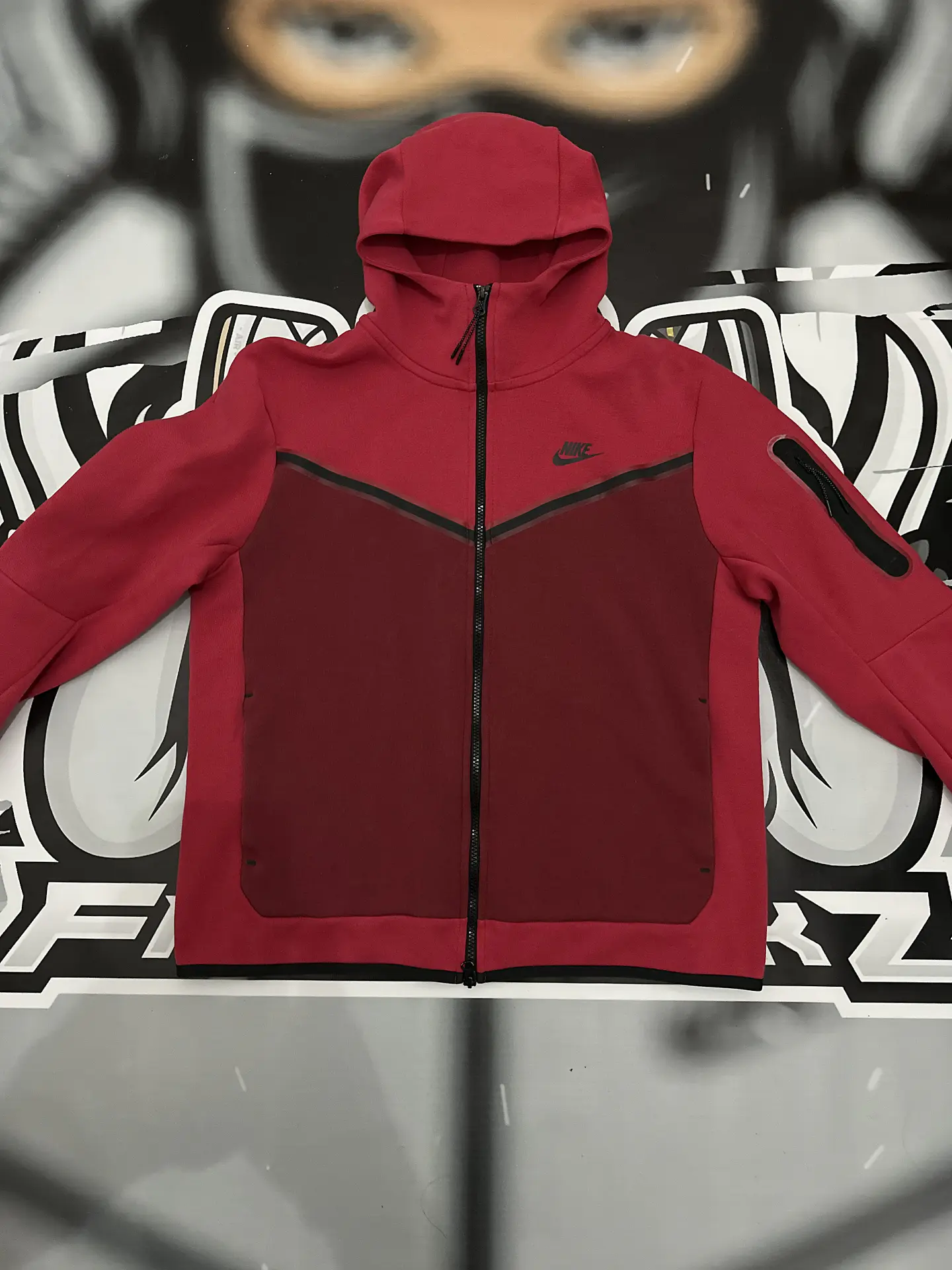 Nike Tech Full Zip - red wine USED 5