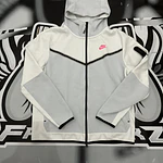 Nike Tech Full Zip - White/Pink and grey USED