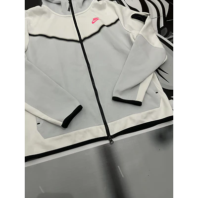 Nike Tech Full Zip - White/Pink and grey USED