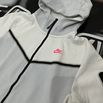 Nike Tech Full Zip - White/Pink and grey USED