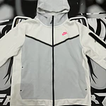Nike Tech Full Zip - White/Pink and grey USED