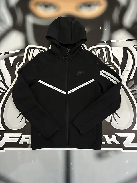 Nike Tech Fleece Reflective Full Zip Hoodie - Black/White