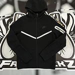 Nike Tech Fleece Reflective Full Zip Hoodie - Black/White