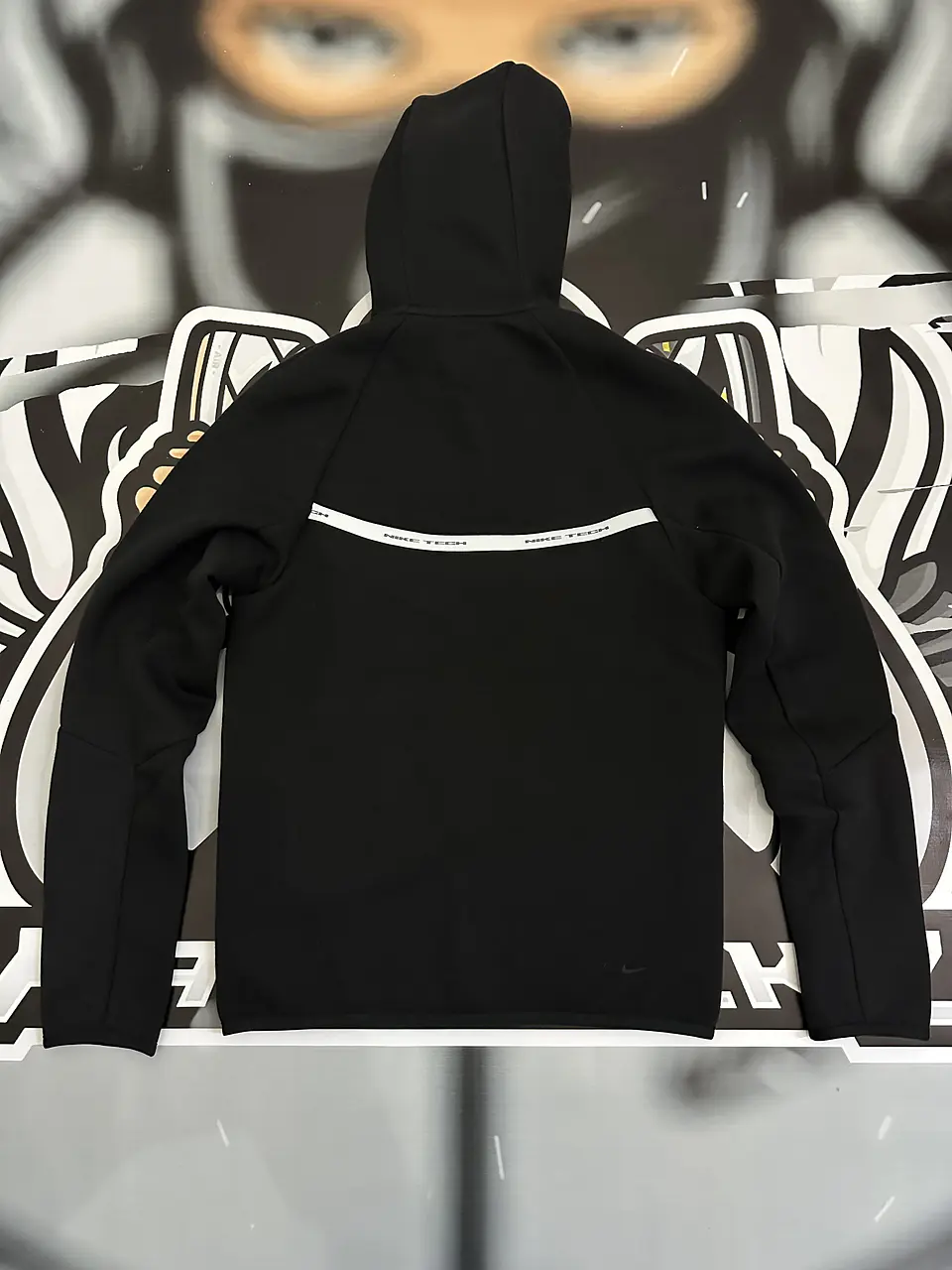 Nike Tech Fleece Reflective Full Zip Hoodie - Black/White 3