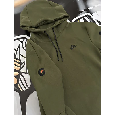 Nike Sportswear Tech Fleece Pullover Hoodie - Olive/Black x GatoradeUSED