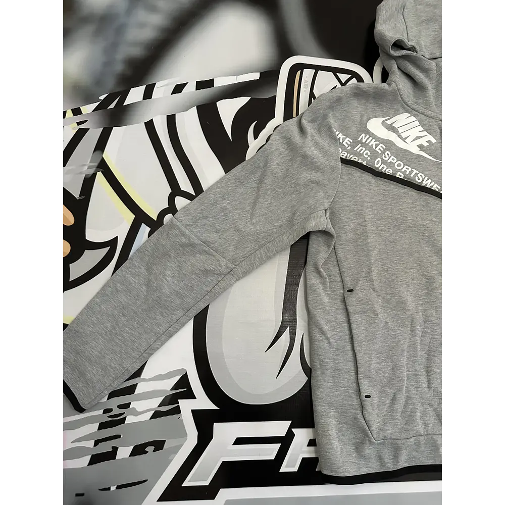 Nike Sportswear Tech Fleece Graphic Full-Zip Hoodie - Grey USED