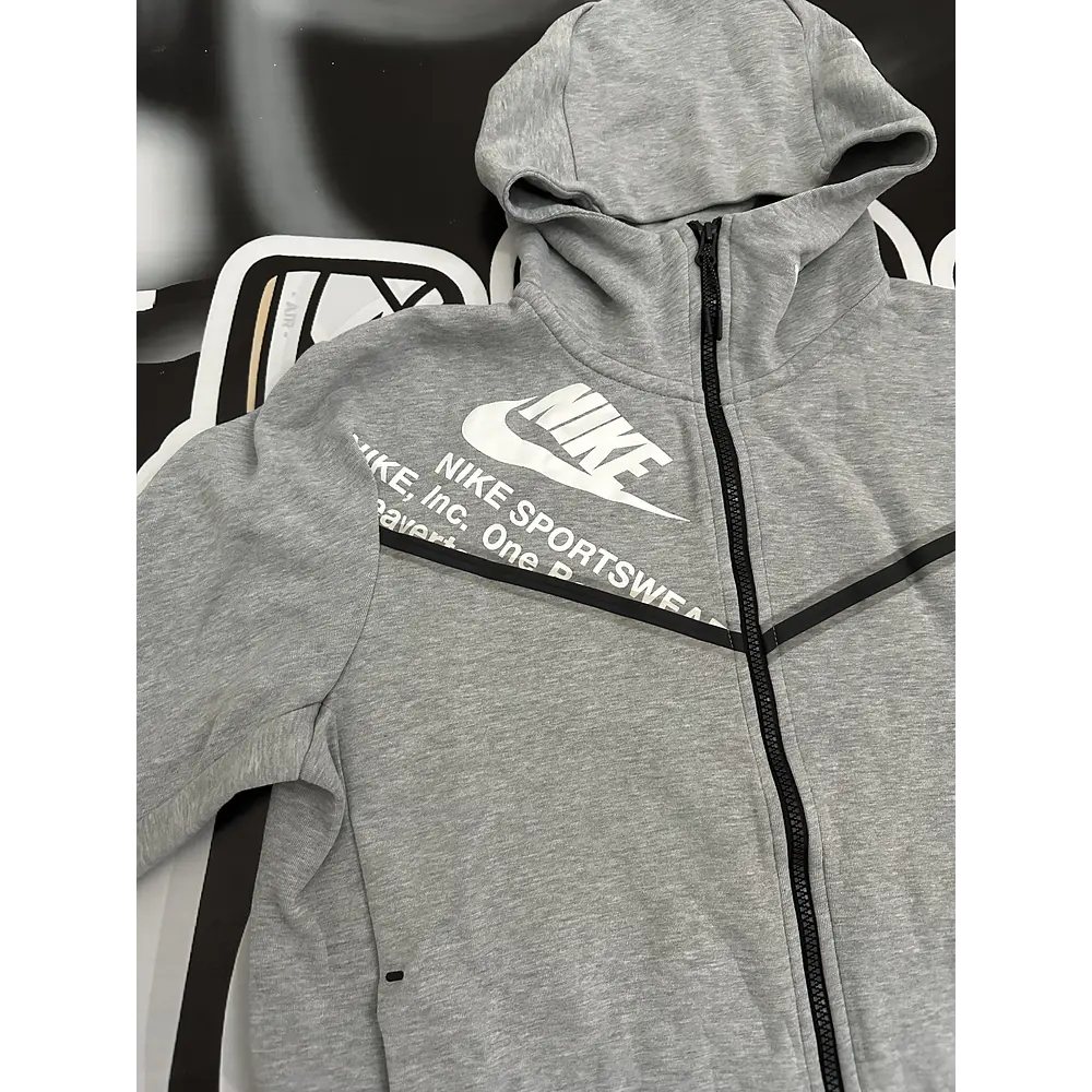 Nike Sportswear Tech Fleece Graphic Full-Zip Hoodie - Grey USED