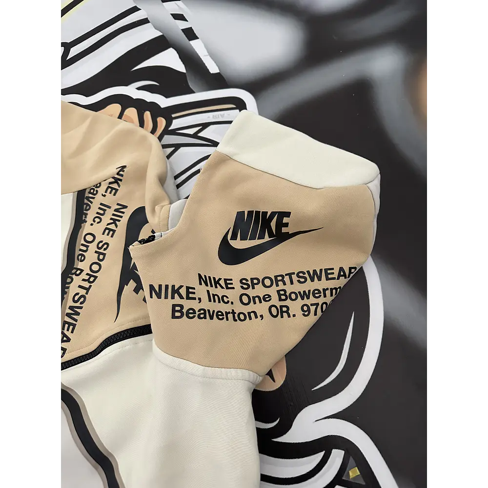 Nike Sportswear Tech Fleece Printed Full-Zip Hoodie Light Bone USED