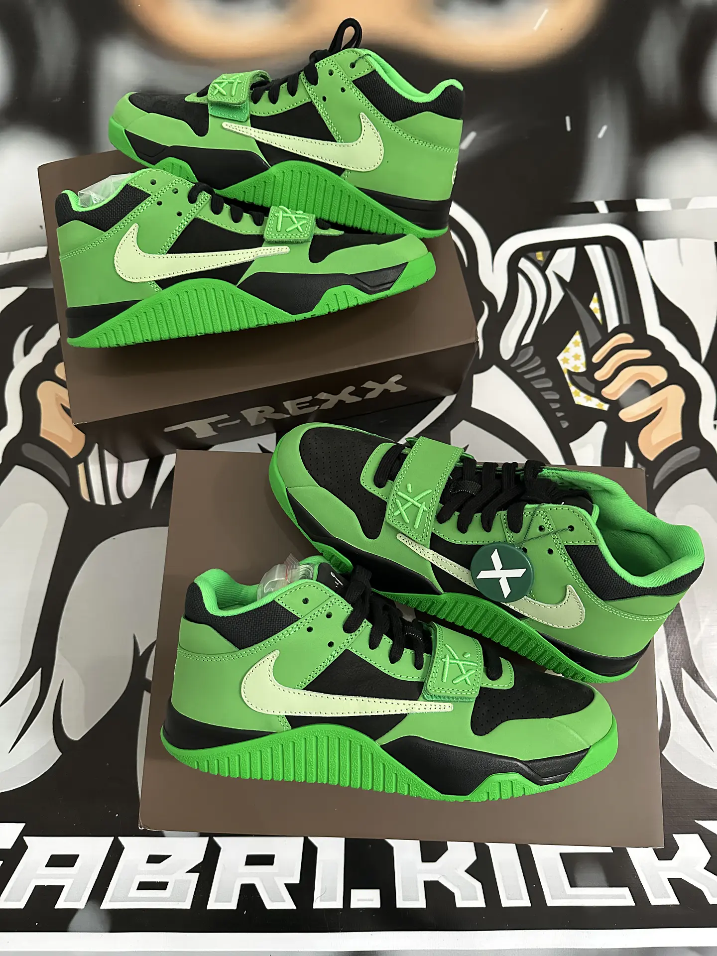 Jordan CJ1 T-Rexx Travis scott Green Spark  7