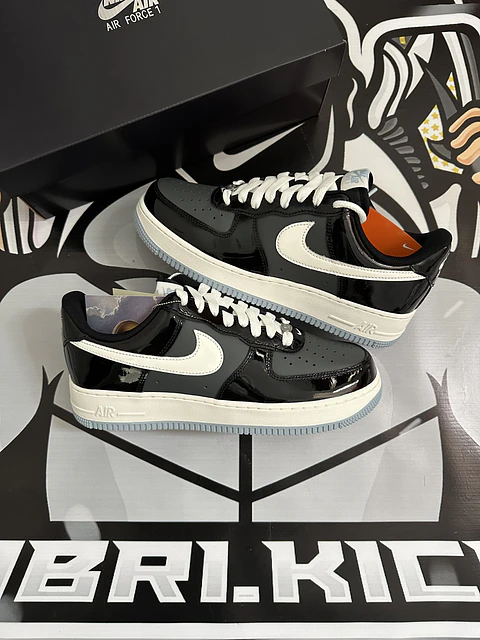 Nike Air forcé 1 low Black Iron Grey patent