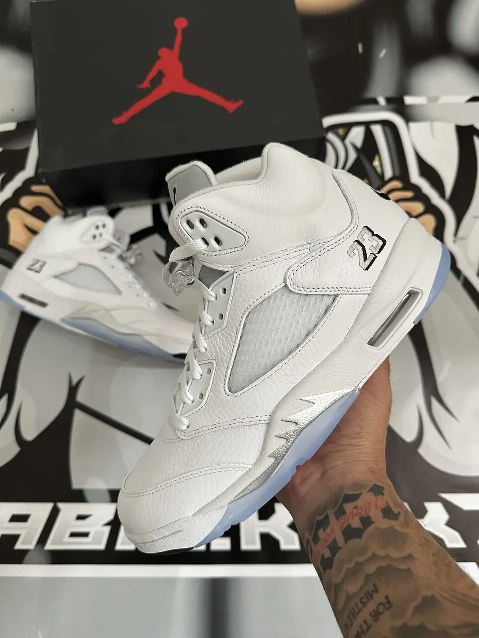 Air Jordan retro 5 White metalic  8