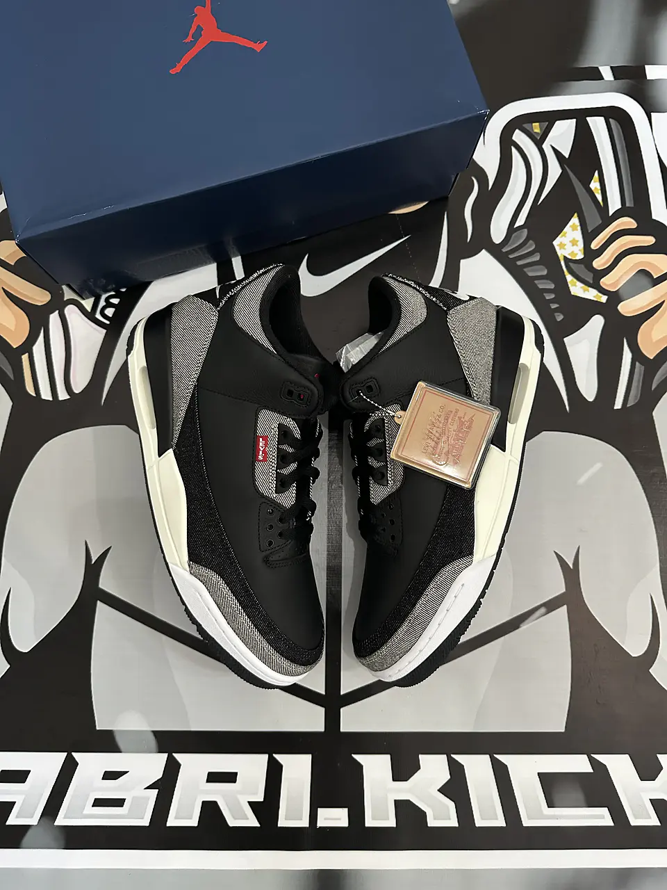 Air Jordan Retro 3 x @levis black 1