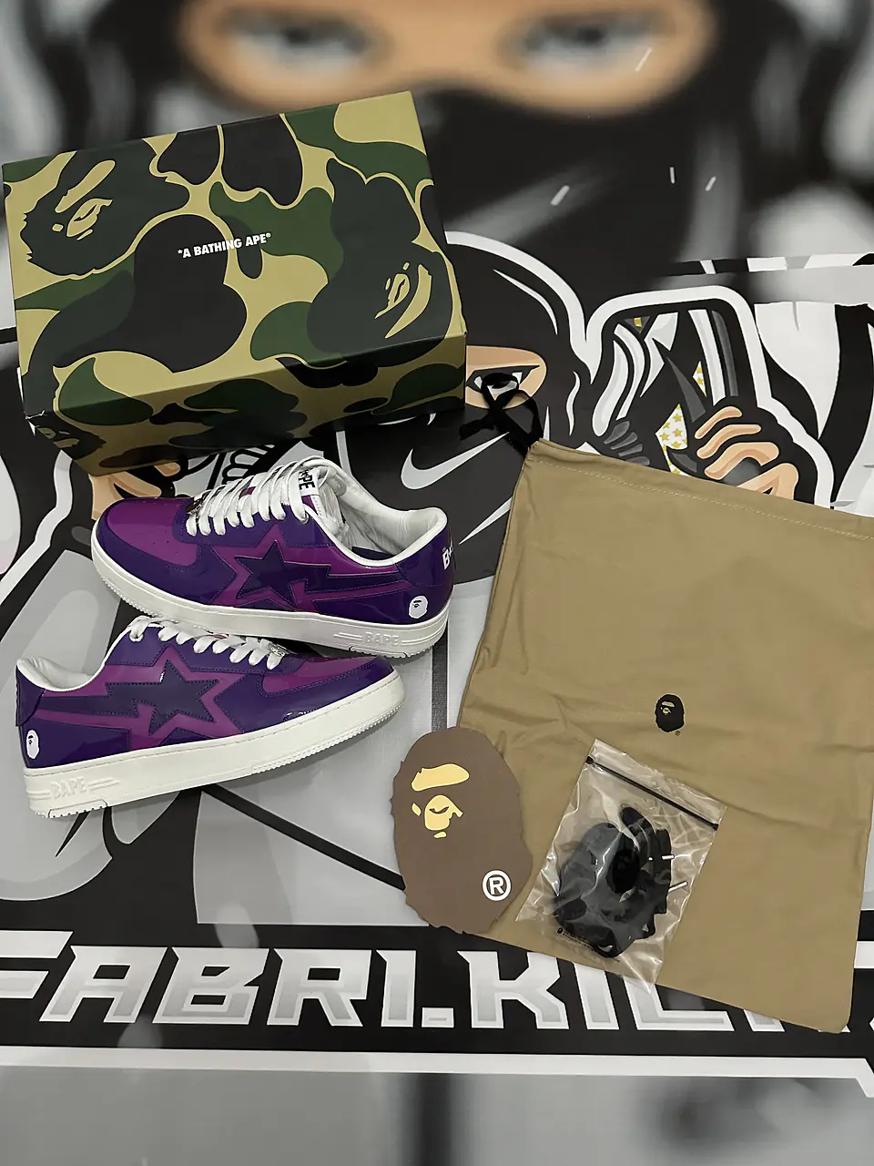 A Bathing Ape Bape Sta Icon M2 Purple - USED 5