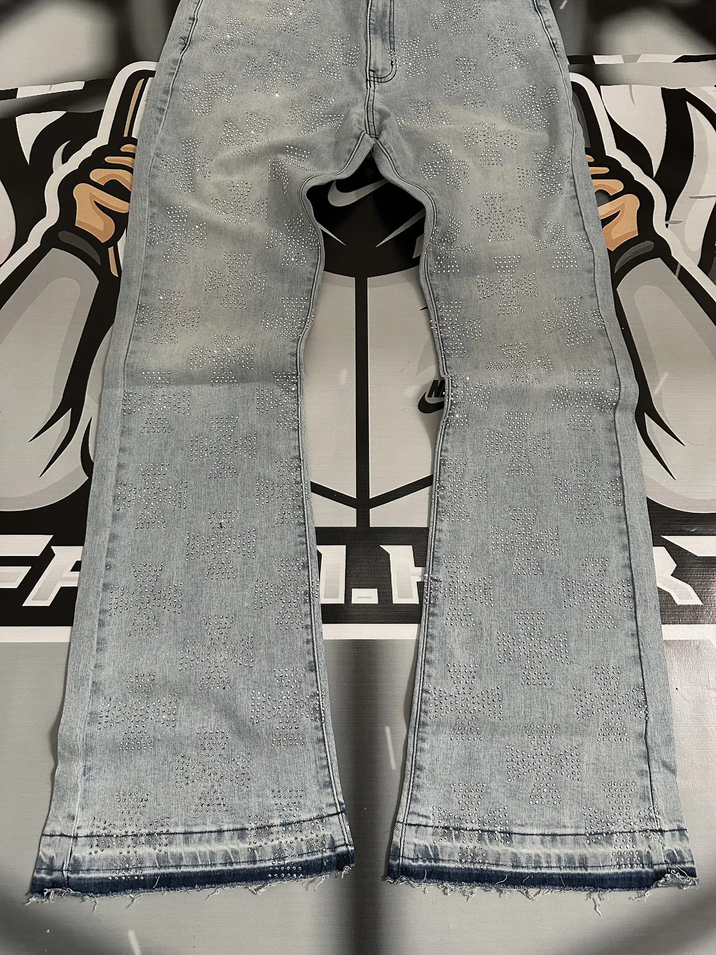 JEANS FLARE MEN FASHION NOVA - Light WASH DIAMON 2