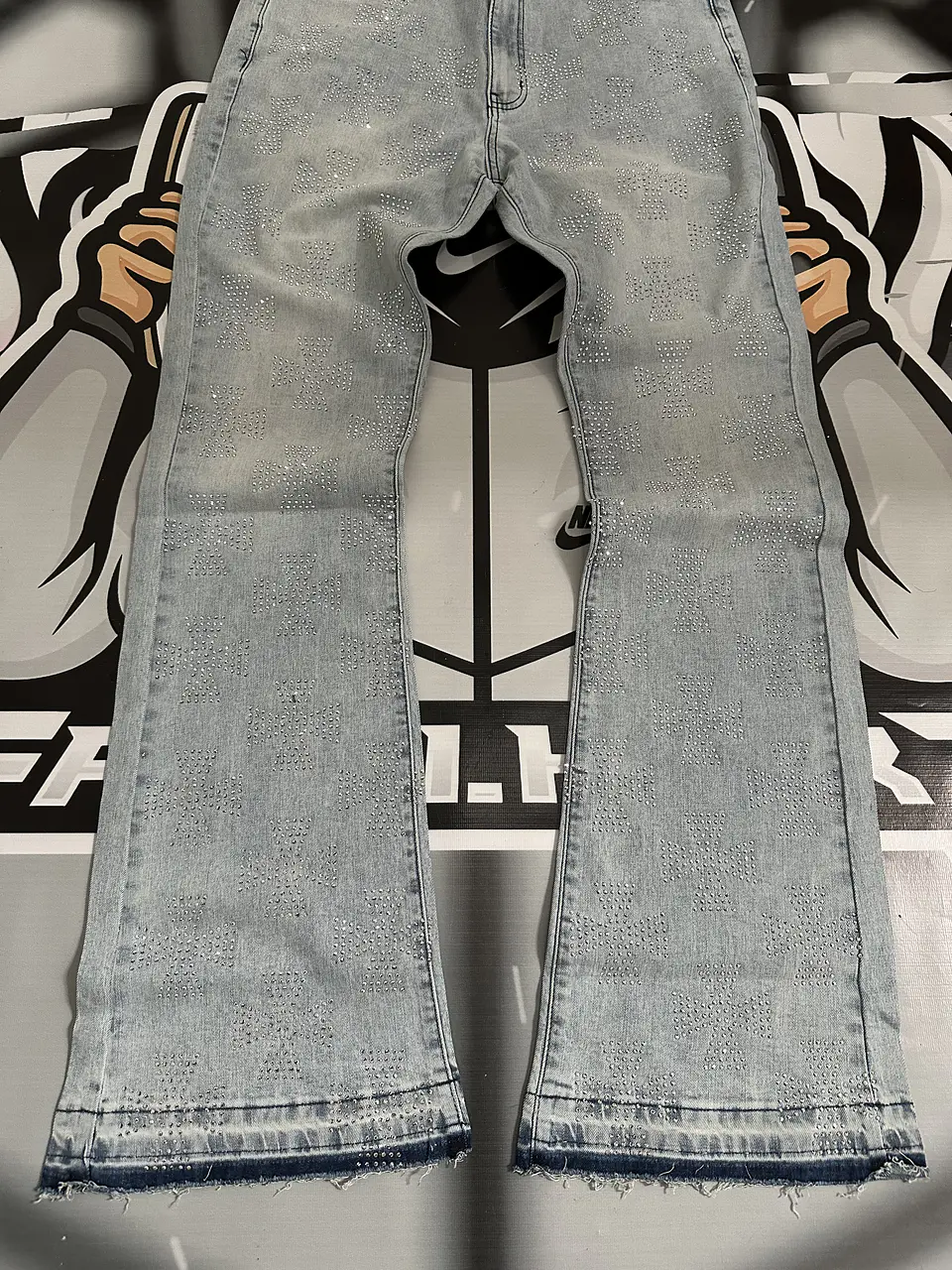 JEANS FLARE MEN FASHION NOVA - Light WASH DIAMON 2
