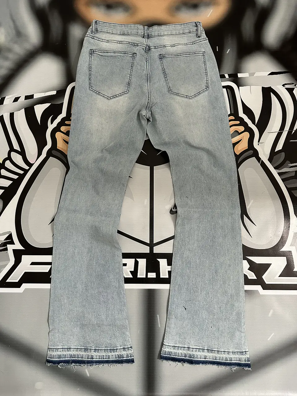 JEANS FLARE MEN FASHION NOVA - Light WASH DIAMON 4