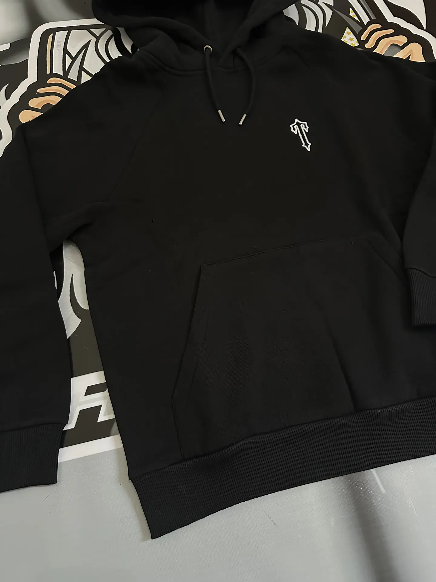 Hoodie Trapstar T logo white - Black 3