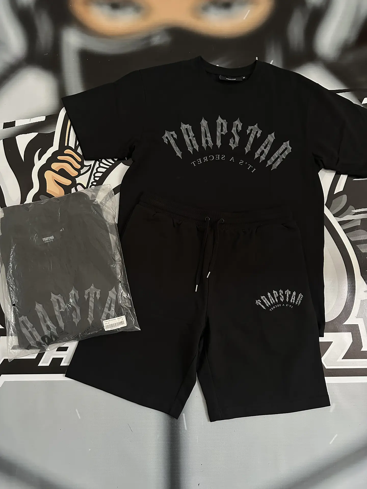 Trucksuit short set Trapstar Camo logo -  black 10