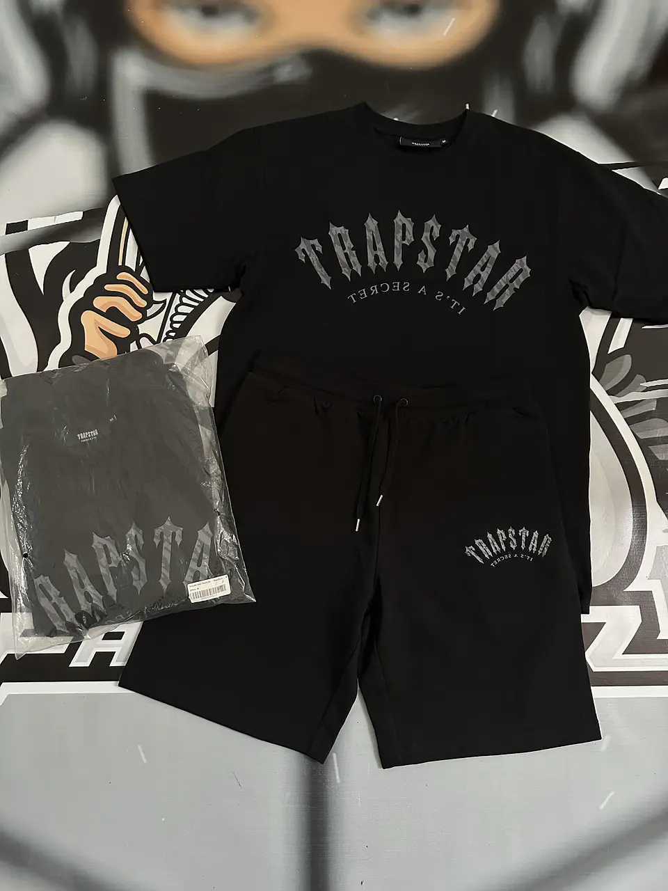 Trucksuit short set Trapstar Camo logo -  black 10