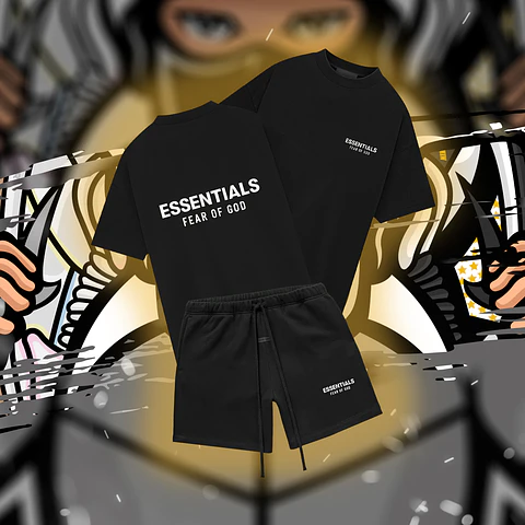 PREVENTA CONJUNTO ESSENTIALS Jet Black Classic Fit SS25
