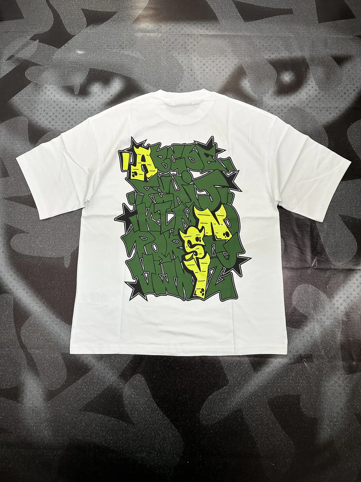 camiseta syna - white/green logo 3