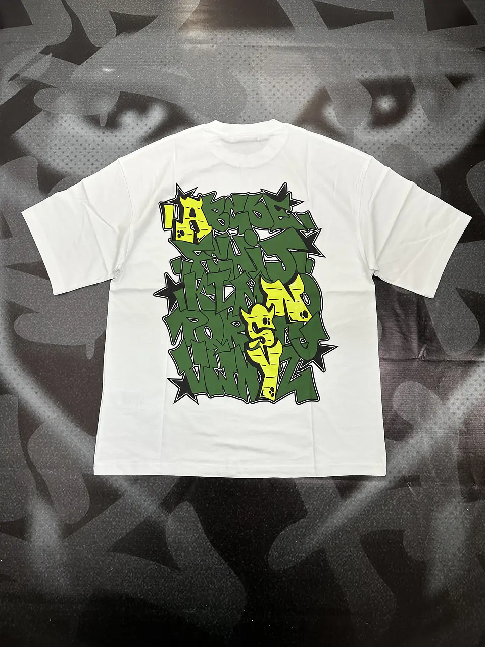 camiseta syna - white/green logo 3