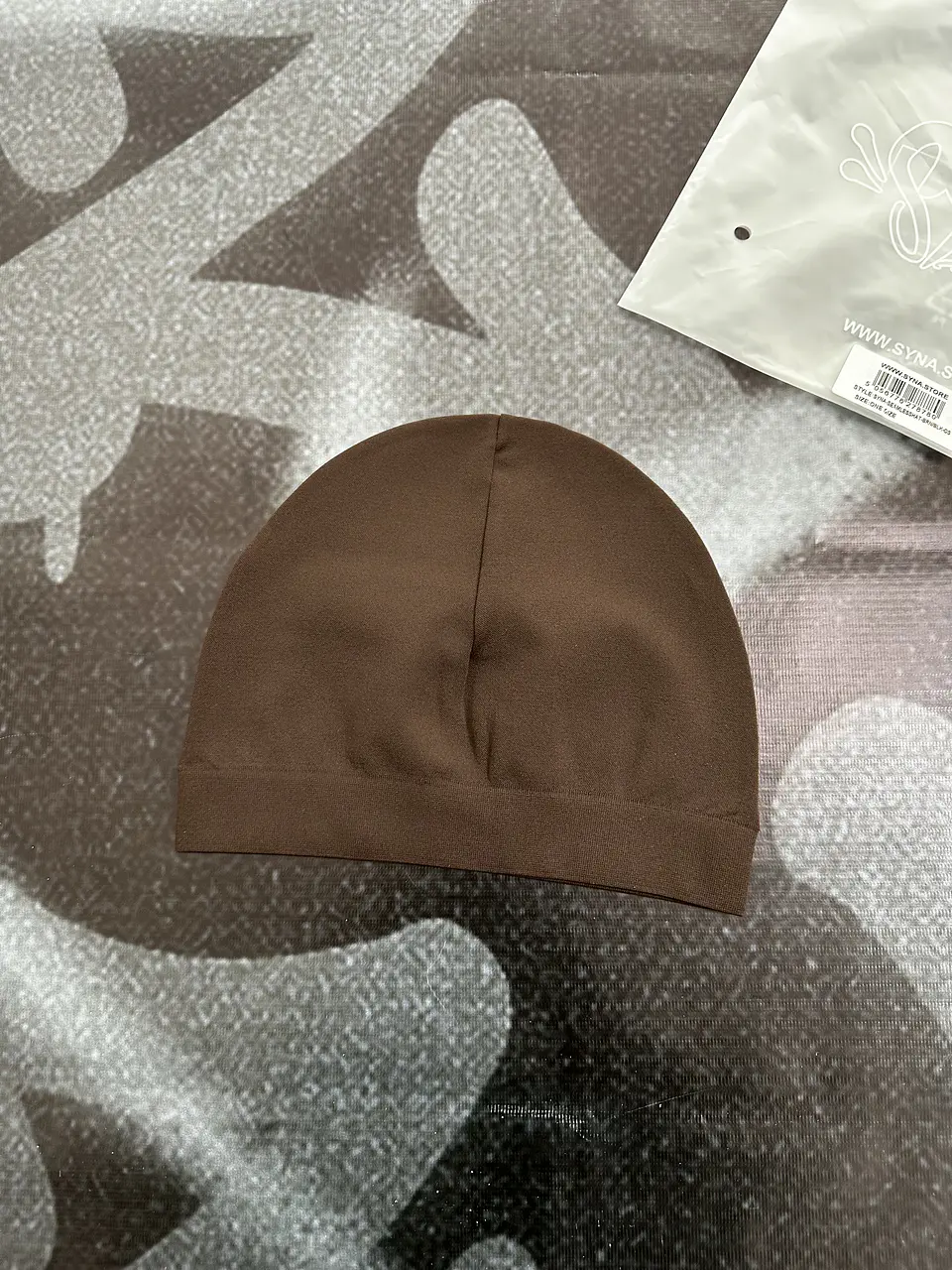 skull cap syna - brown and yellow logo 3