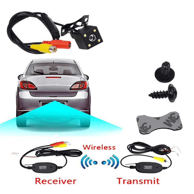 FACE360 KIT Câmera WIRELESS led visão traseira carro estacionamento universal para rádios DIM