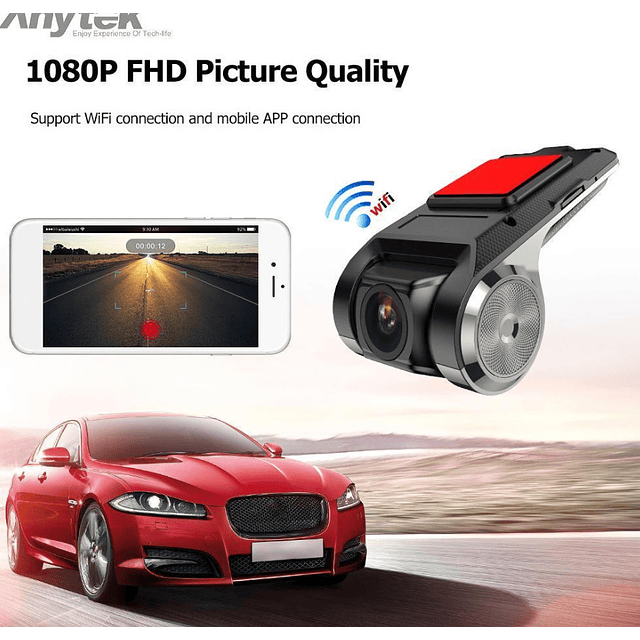 15-FACE81 TOP CAMERA WIFI para auto 5mp G-Sensor detetor movimento