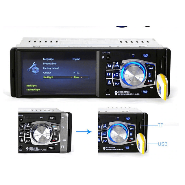 FACE188 Auto rádio 4.1 mãos livres Leitor MP3 MP4 Bluetooth FM USB