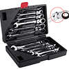 FACE717  ROQUETE KIT 12 peças  Cabeça Flexível jogo  chave bocas mistas  8 a 19mm