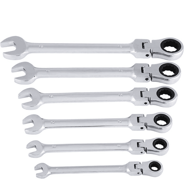 FACE717  ROQUETE KIT 12 peças  Cabeça Flexível jogo  chave bocas mistas  8 a 19mm