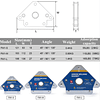 FACE99 1  Esquadro magnético 75kg de força para apoio a soldagem multi-ângulo 45 °, 90 °, 135 °.