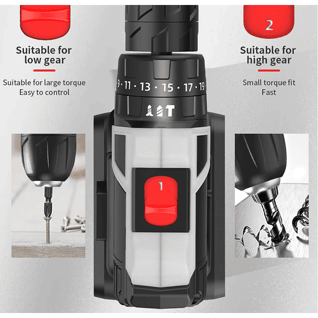 FACE766 Aparafusadora 3 in 1 80nm 10mm 1350rpm carregador e mala E OPÇÃO de compra de 101 acessórios a 8€