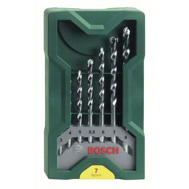 FACE821 KIT 7 brocas BOSCH pedra Mini-X-Line  3/4/5/5,5/6/7/8 mm