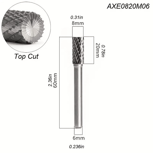 FACE985 Broca Lima Rotativa Rebarba, Corte Duplo Em Forma De Cilindro 10mm ferro Madeira plástico