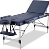 FACE1046  Mesa marquesa massagem portátil ajustável, profissional, 3 dobras com encosto de costas