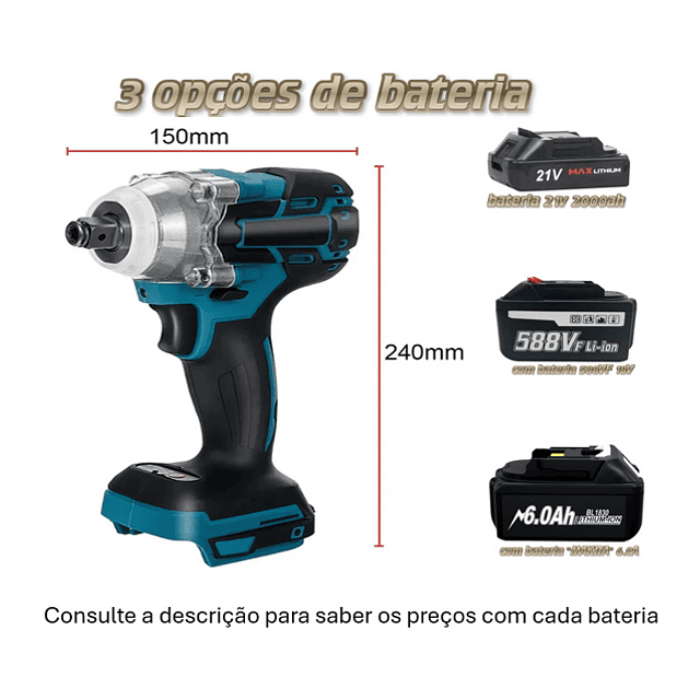 FACE 1089 PISTOLA e aparafusadora impacto 2 em 1 com ou sem bateria e carregador (ver descrição)