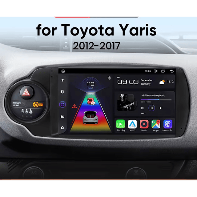 FACE1198  Auto Rádio android Toyota Yaris 2012-2017 1gb ram 16gb rom 