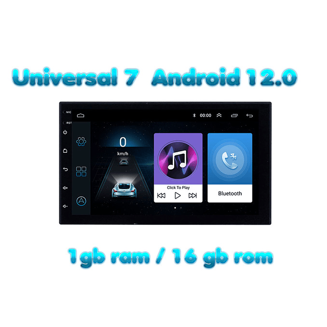 FACE813 Auto Rádio Android 7 polegadas versão 12.0 Estéreo GPS WIFI bluetooth FM 1GB RAM 16 GB ROM