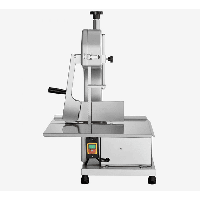 FACE1334  Serra de fita elétrica comercial VEVOR para corte de ossos e carne, 650 W, bancada de trabalho de 315 x 460 mm, cortador de carne congelada para carne suína e bovina, cor prata.