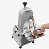 FACE1334  Serra de fita elétrica comercial VEVOR para corte de ossos e carne, 650 W, bancada de trabalho de 315 x 460 mm, cortador de carne congelada para carne suína e bovina, cor prata.