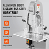 FACE1334  Serra de fita elétrica comercial VEVOR para corte de ossos e carne, 650 W, bancada de trabalho de 315 x 460 mm, cortador de carne congelada para carne suína e bovina, cor prata.