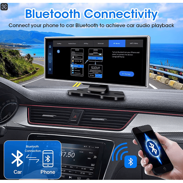 FACE1340 Auto rádio android universal  11.26 polegadas com dupla câmera carplay android auto