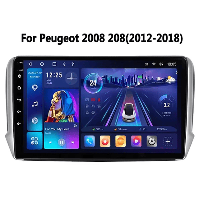 FACE1342 Peugeot 2008 208 2012-2018 auto rádio android 1gb ram 32gb rom  com CANBUS